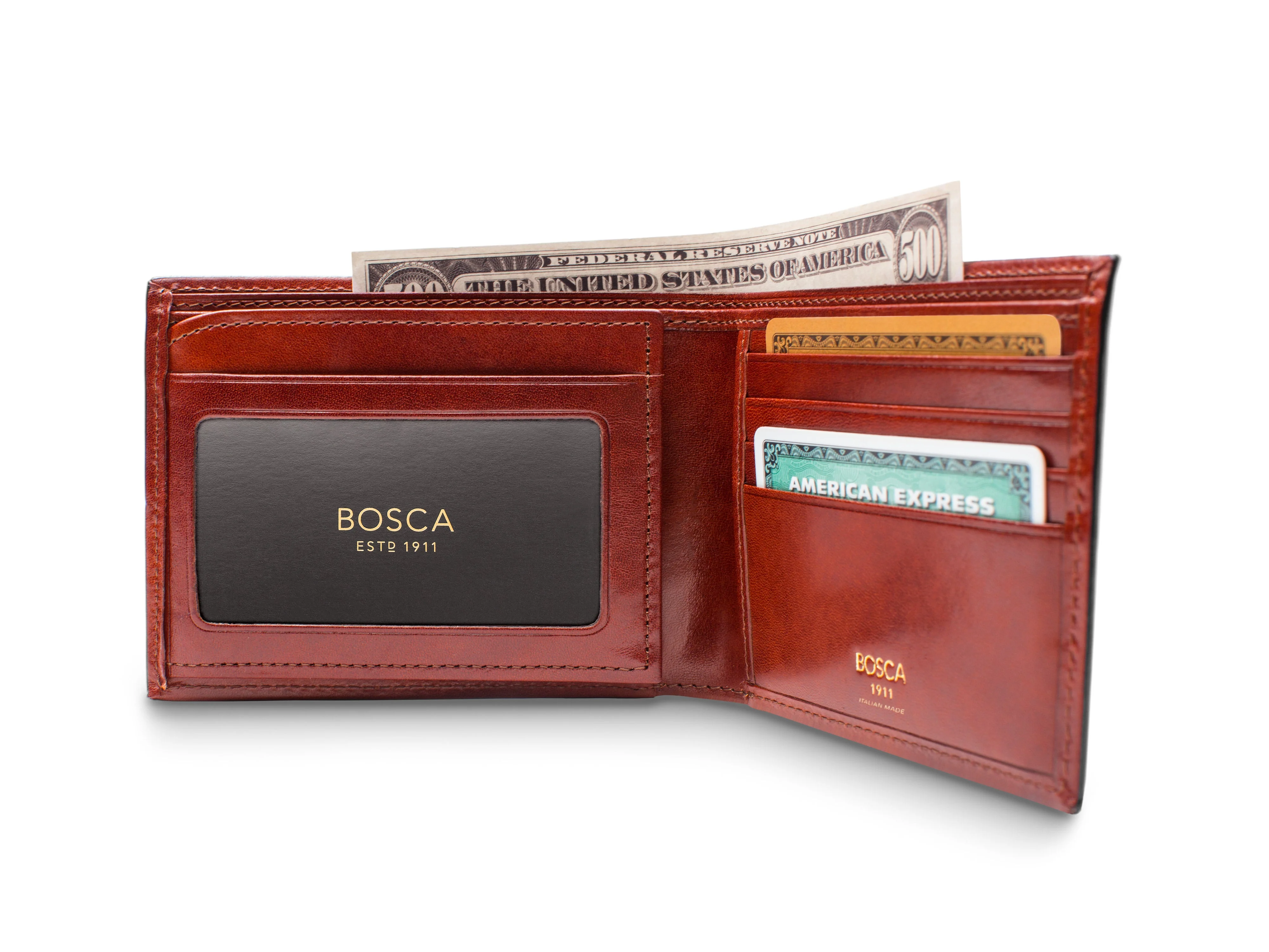 Old Leather Italia Bifold With Card / I.D. Flap - Image 16