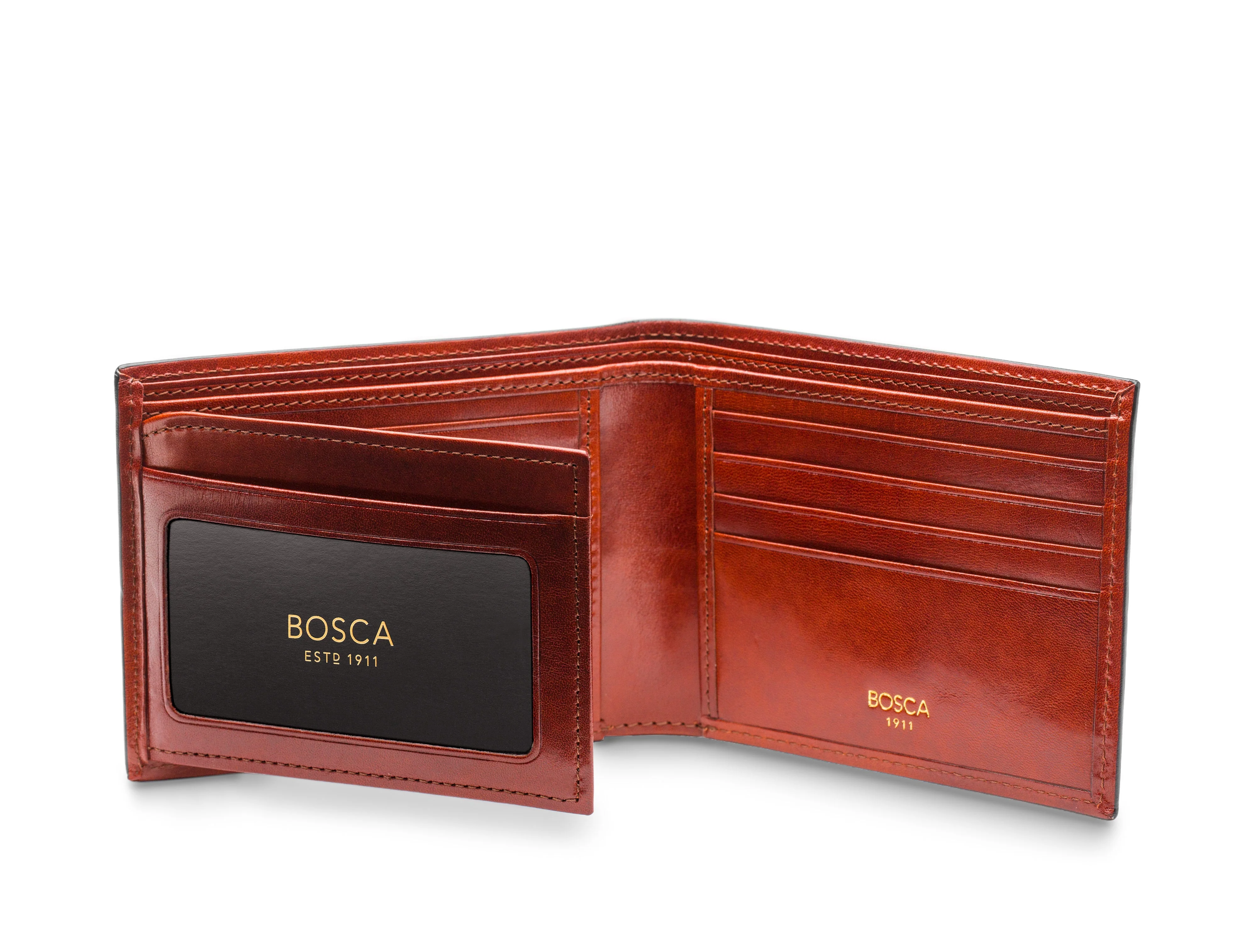 Old Leather Bifold With Card / I.D. Flap - Image 12
