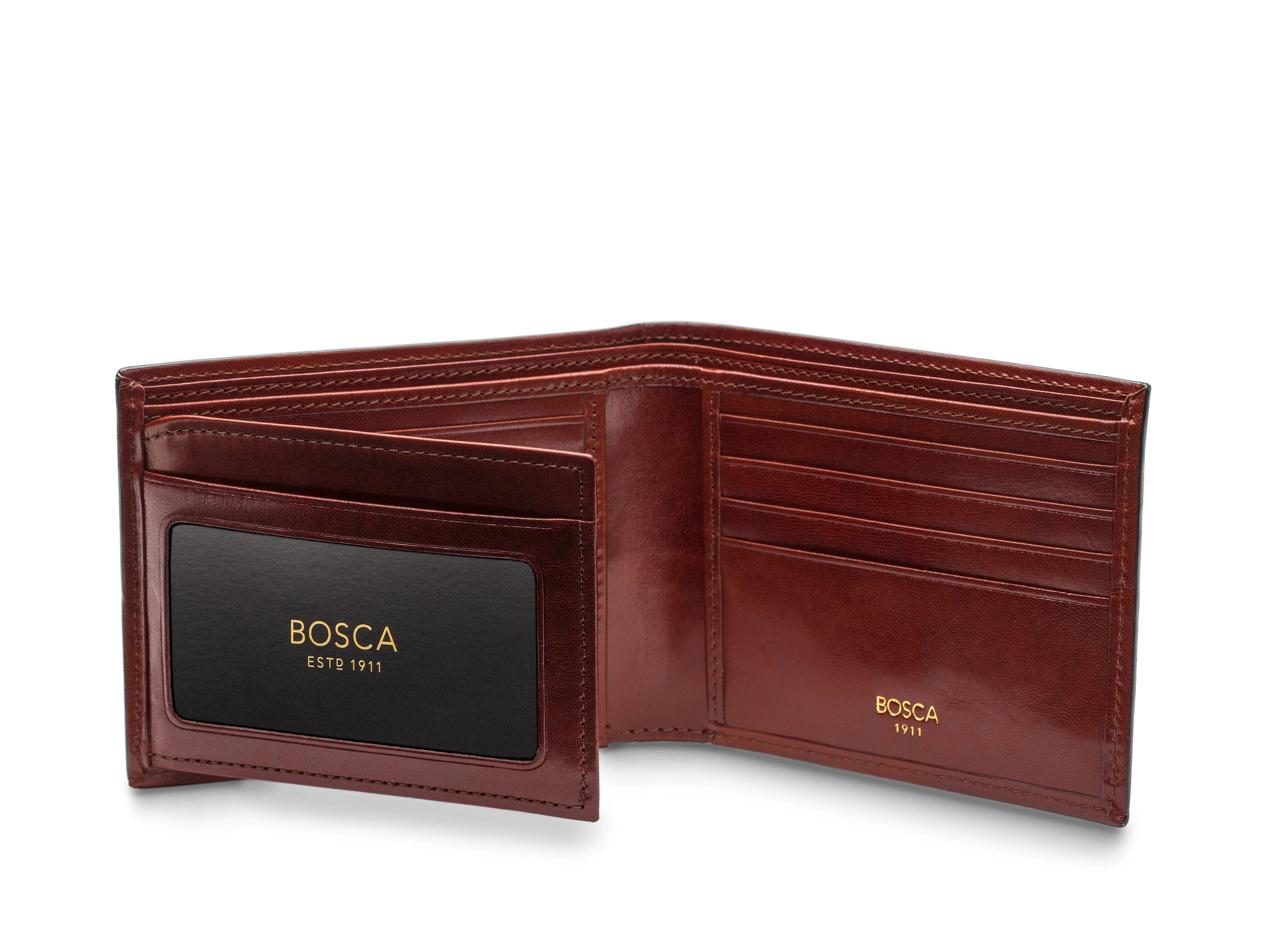 Old Leather Bifold With Card / I.D. Flap - Image 20