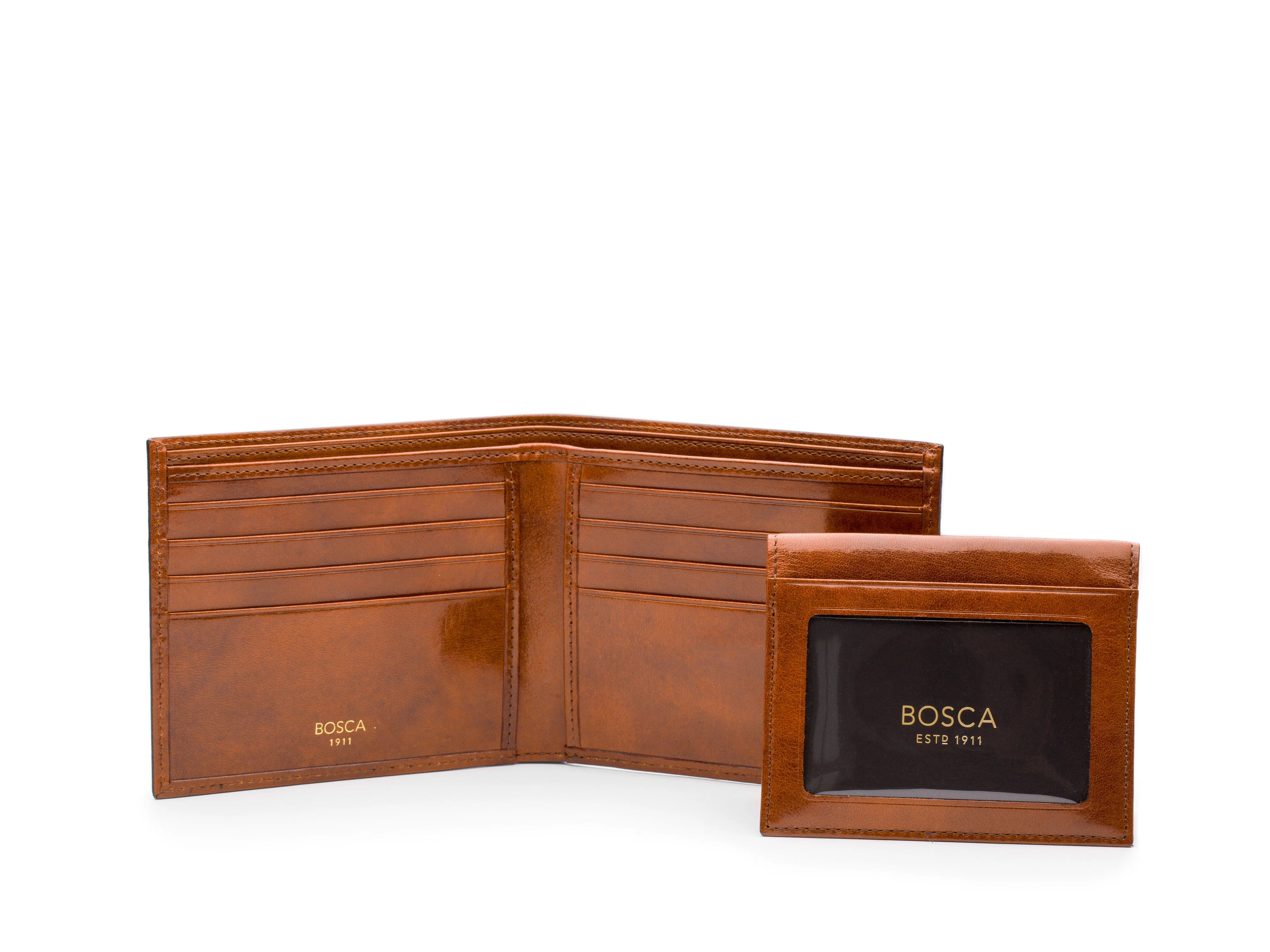 Old Leather Euro Credit Wallet w/ ID Passcase - Image 6