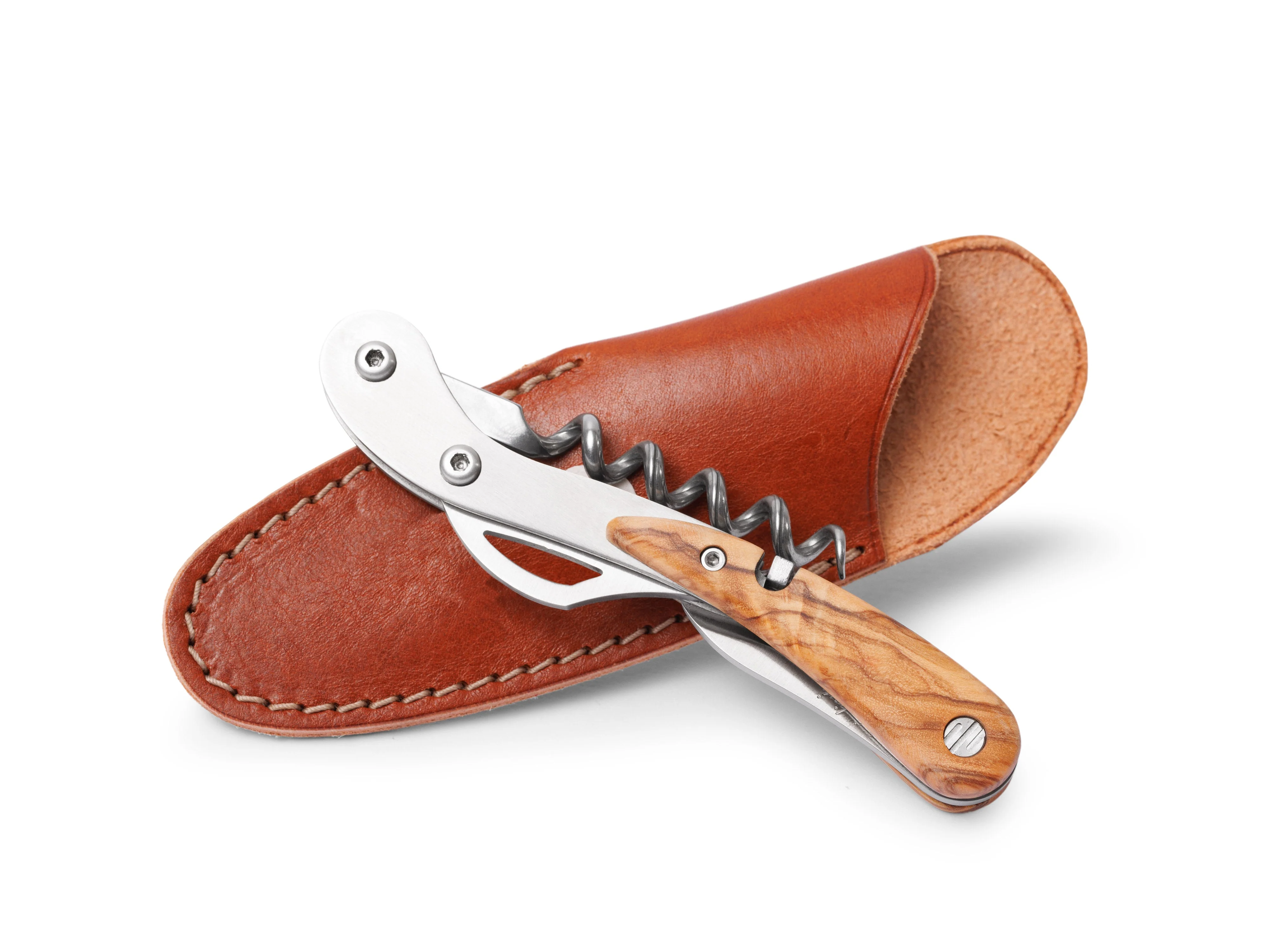 Olive + Steel Wine Opener w/ Leather Sheath - Image 3