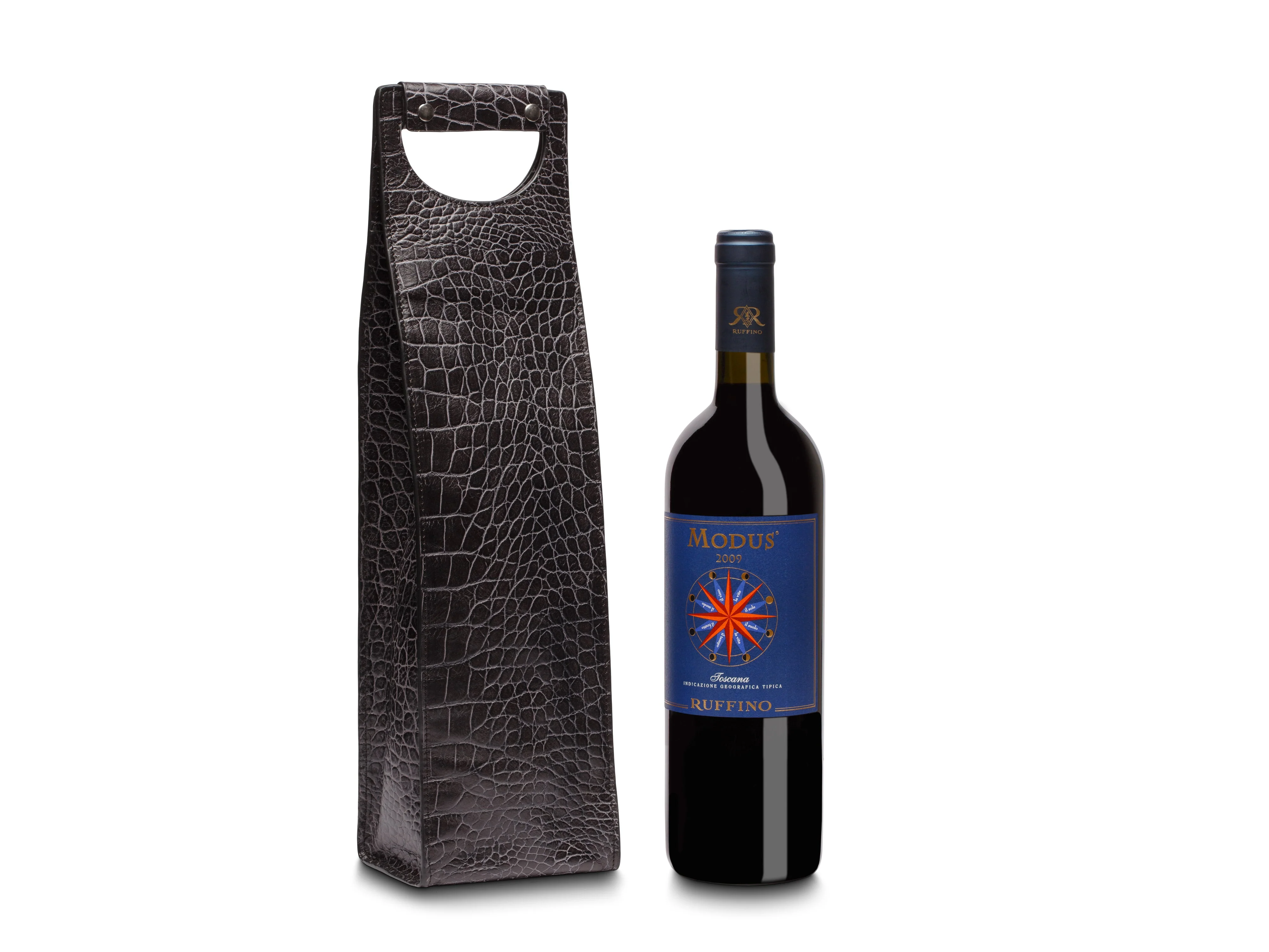 Vintage Crocco Single Wine Bottle Case - Image 3